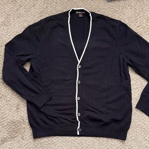 Michael Kors Dark Cardigan with Light Trim